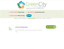 Tablet Screenshot of greencityheatingandair.com